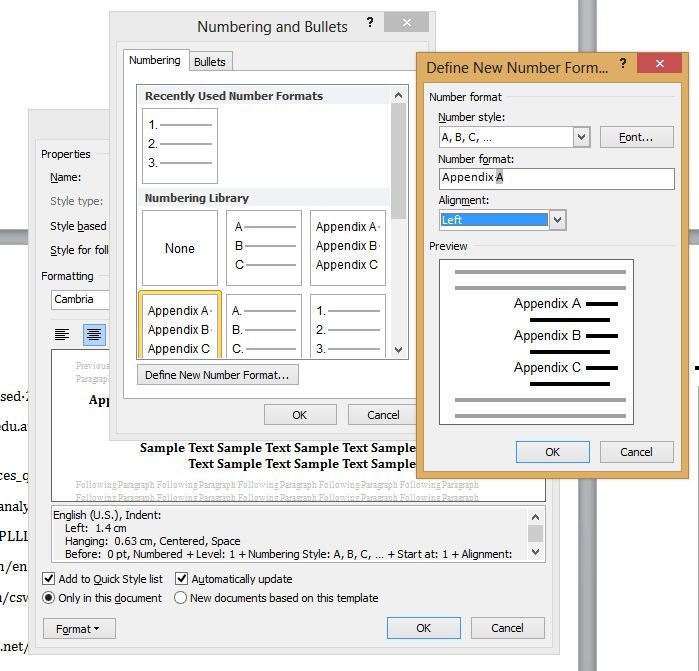 microsoft word Wrong caption using 'Appendix' header style Super User