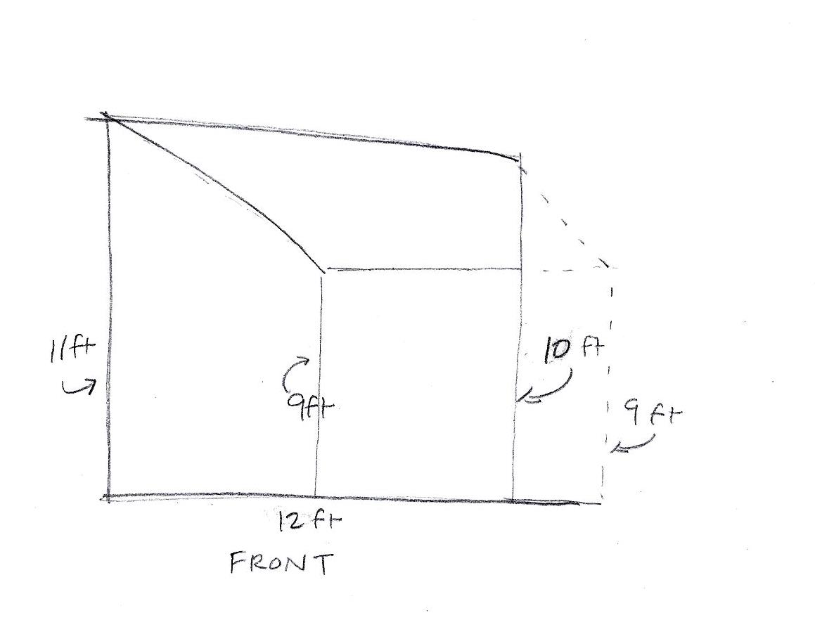 calculating the volume of a room with a lopsided ceiling Mathematics