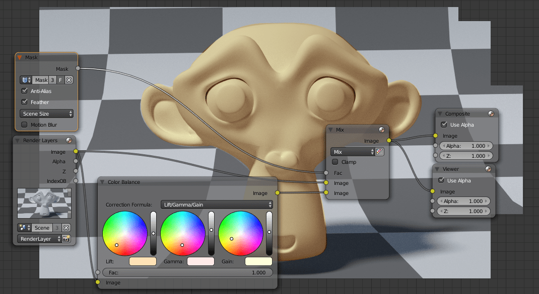 Cycles compositor apply color balance node only on a part of image Blender Stack Exchange