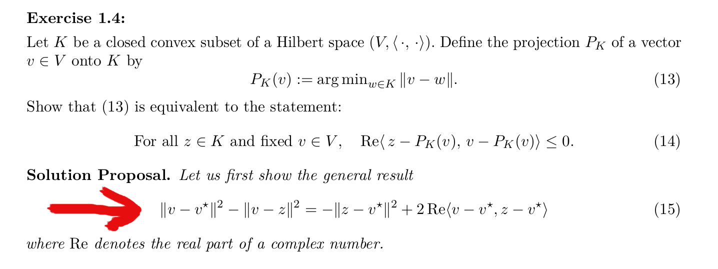 Projection of a vector on a Hilbert Space Mathematics Stack Exchange