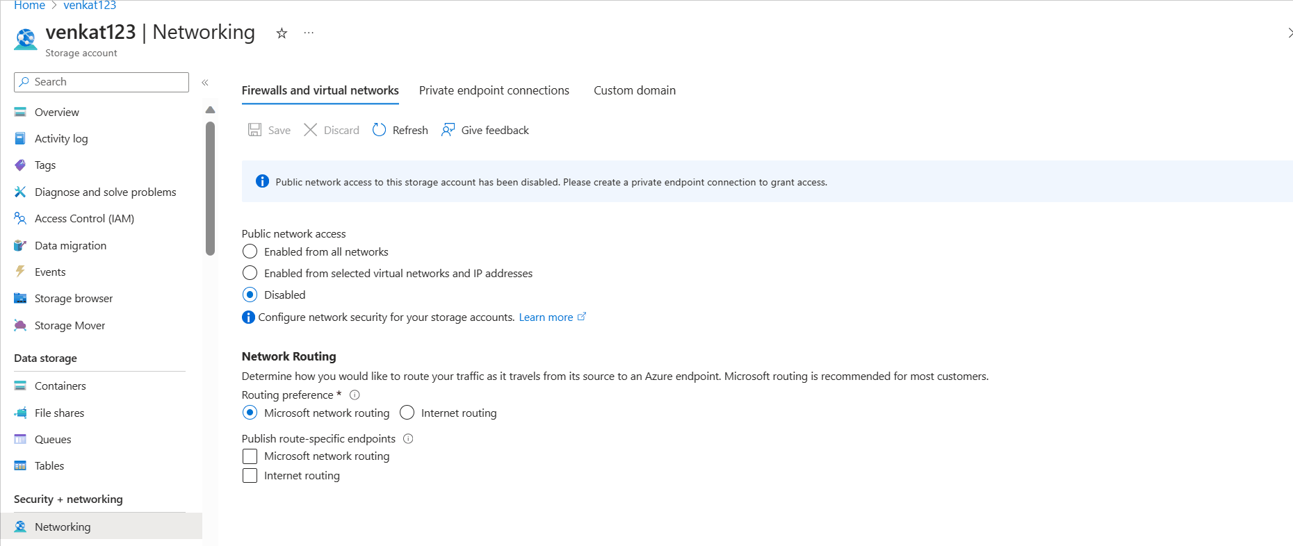 command line interface Disable entire Azure storage account Stack
