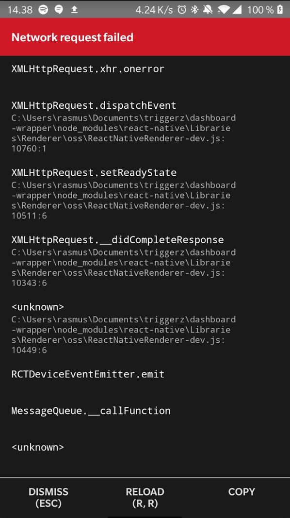 react native Fetch Network request failed on android Stack Overflow