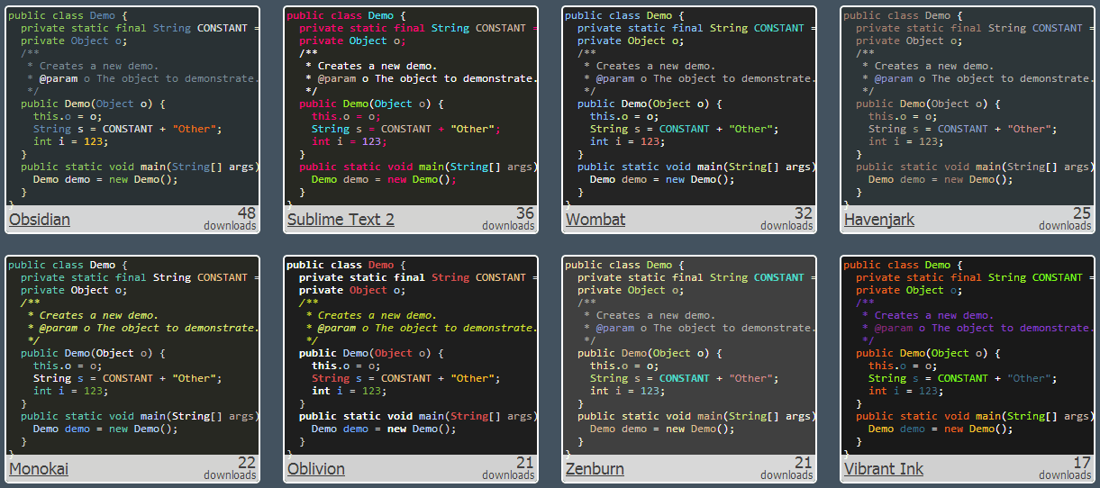 IntelliJ IDEA Color Schemesはどこでダウンロードできますか？[閉まっている]