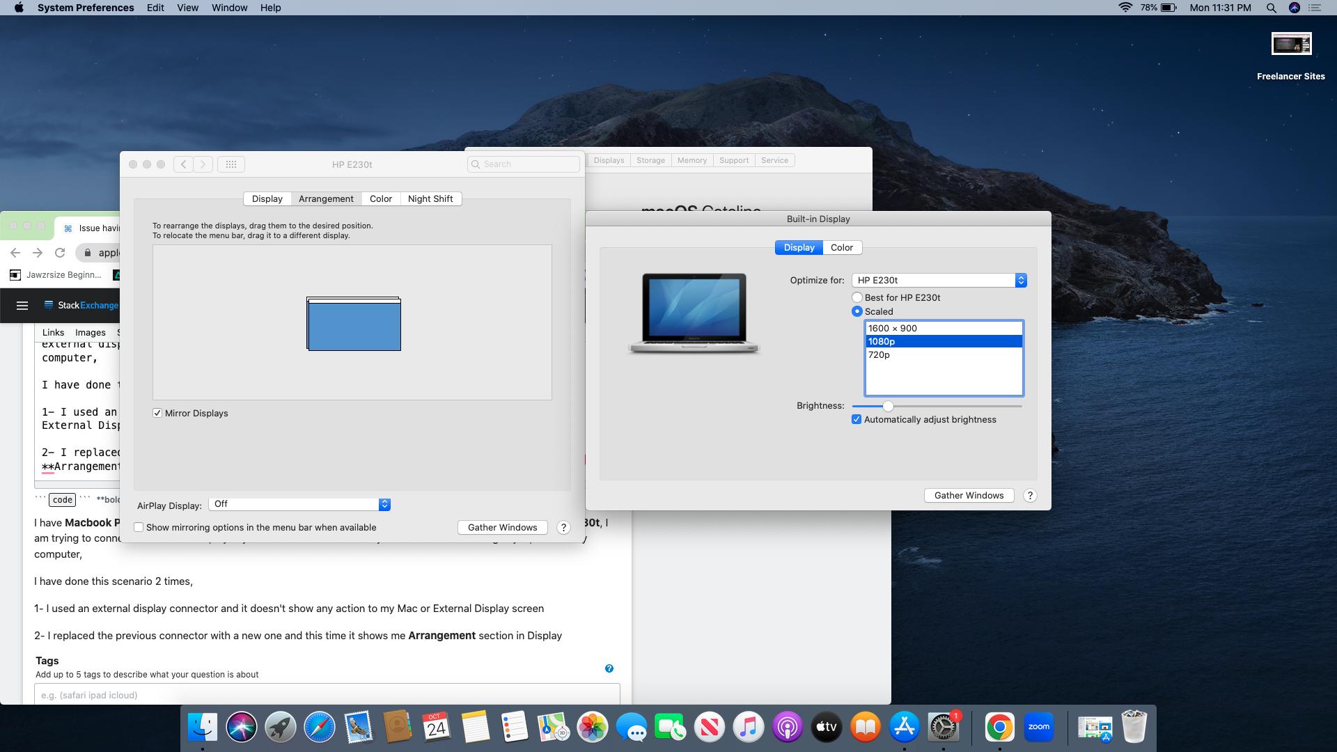 Issue having connection with external display MacBook Pro Mid 2012