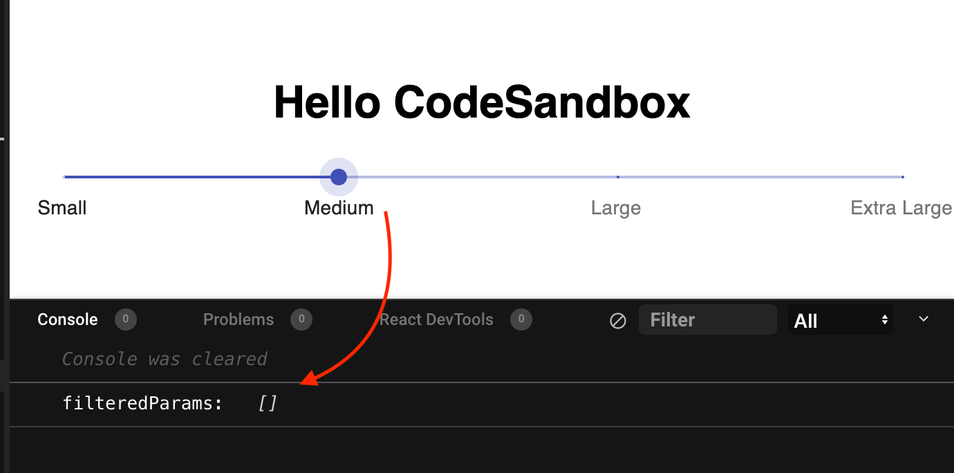 javascript How to filter a list according to Slider selection