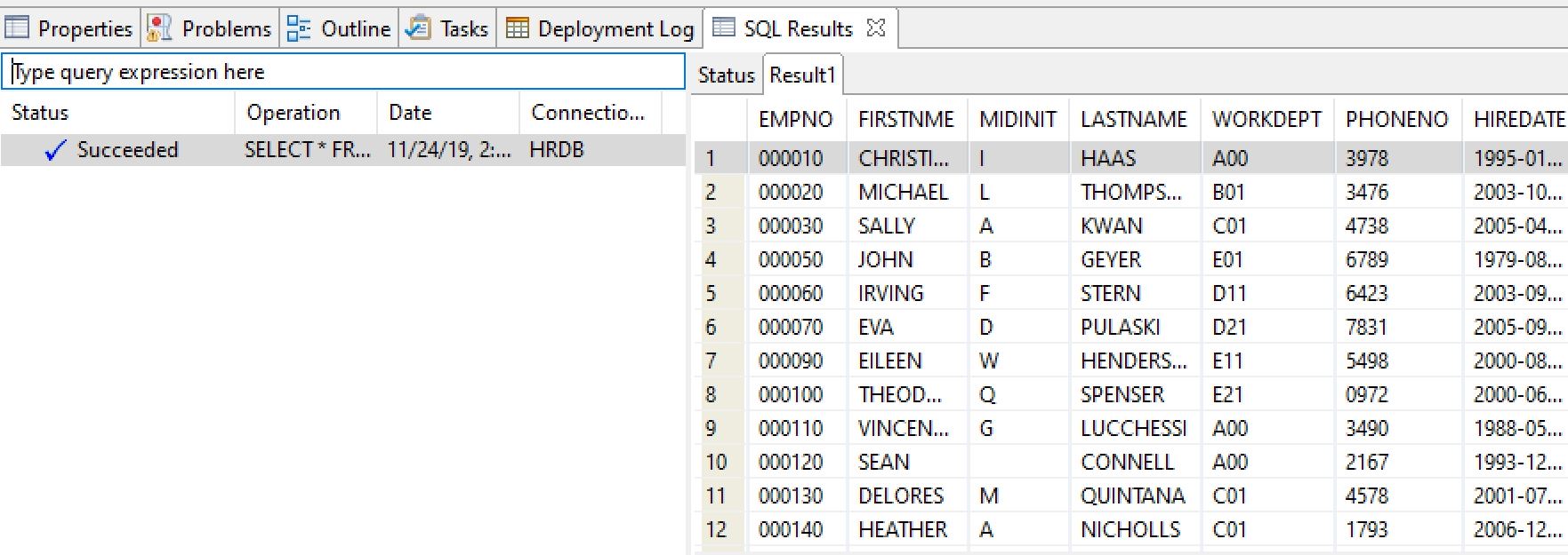 ibm integration bus IIB v10 and DB2 schemas no visible in the IIB