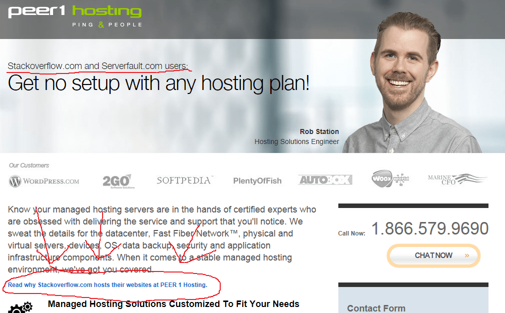Why is there a peer1 hosting logo in Stack Overflow's footer? Meta