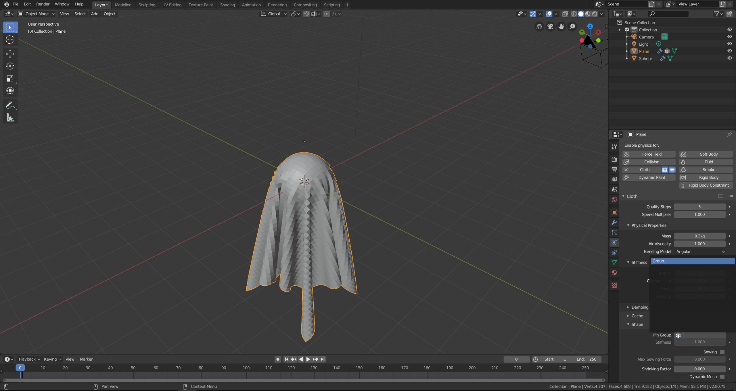 cloth simulation Old School Ghost Model Blender Stack Exchange