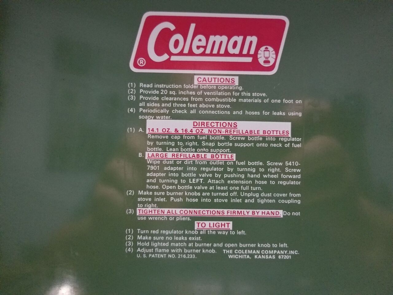 Coleman Propane Stove not staying lit - The Great Outdoors Stack Exchange