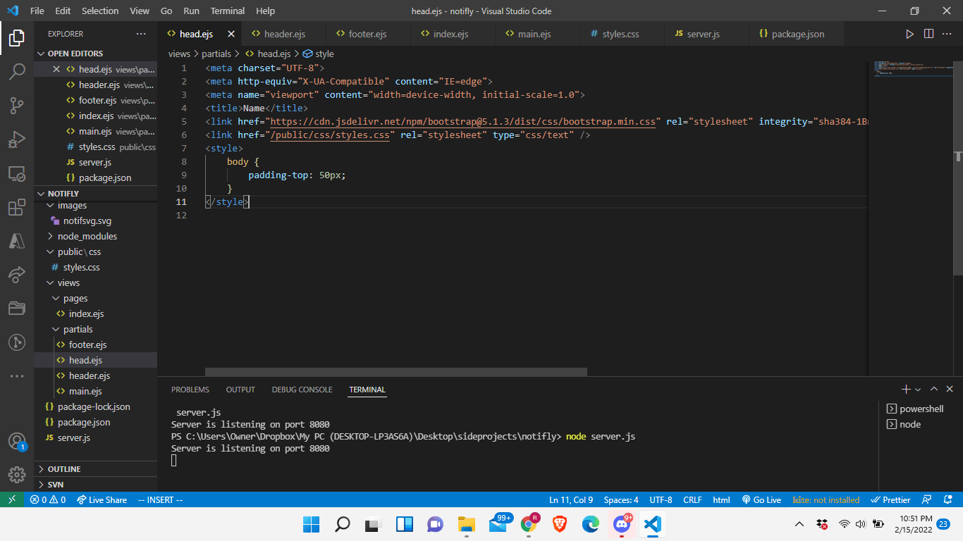 javascript Express.js, CSS not linking to Ejs file Stack Overflow