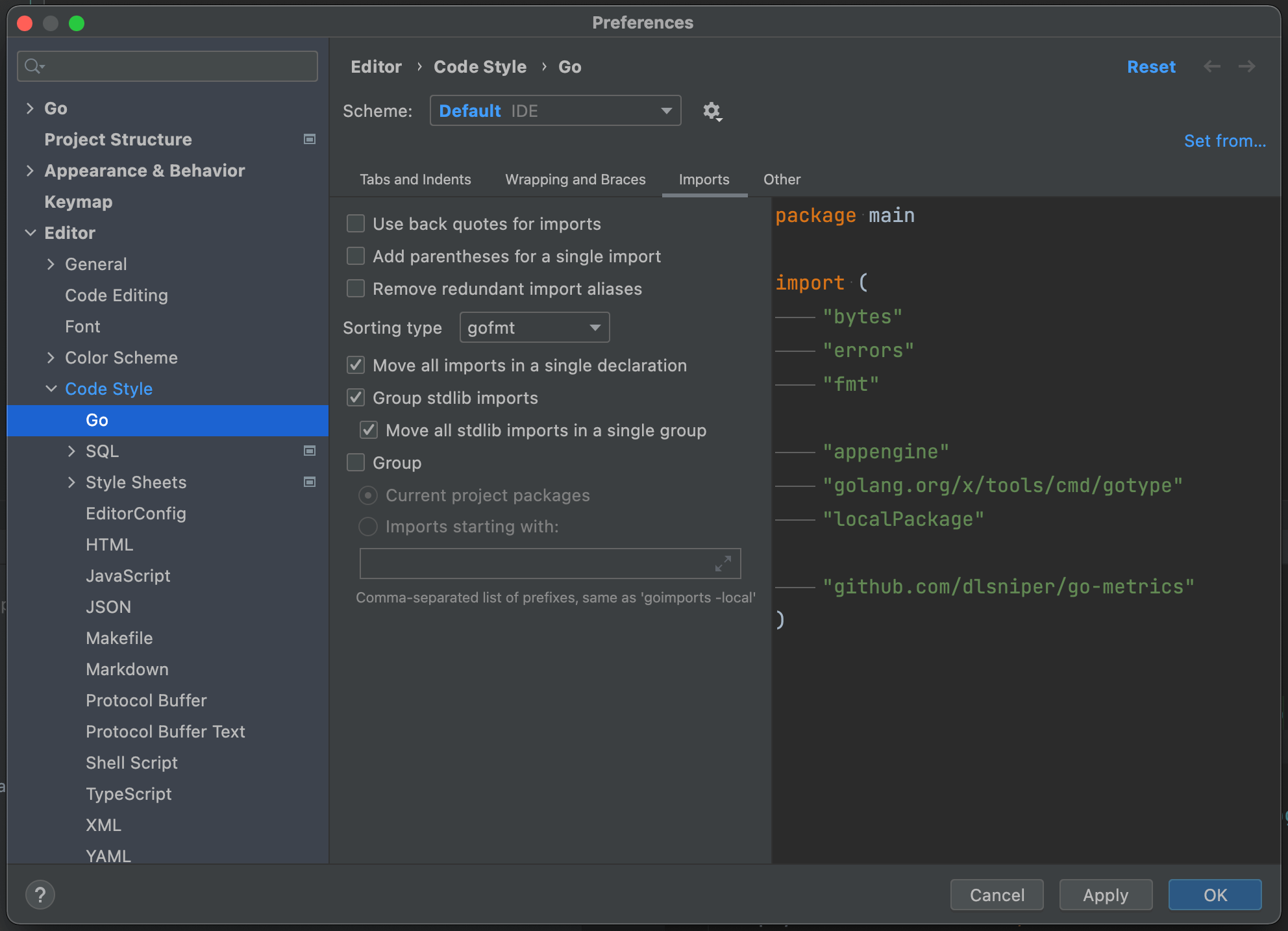 go Golang import grouping by package Stack Overflow