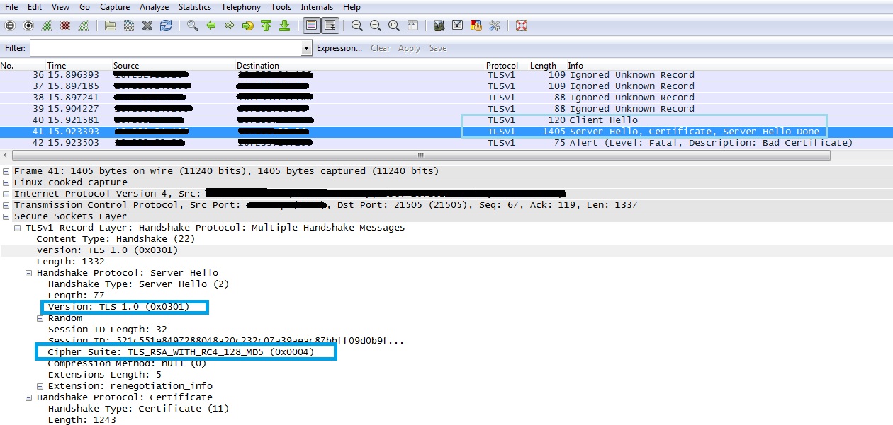tls Identify SSL version and cipher suite Information Security