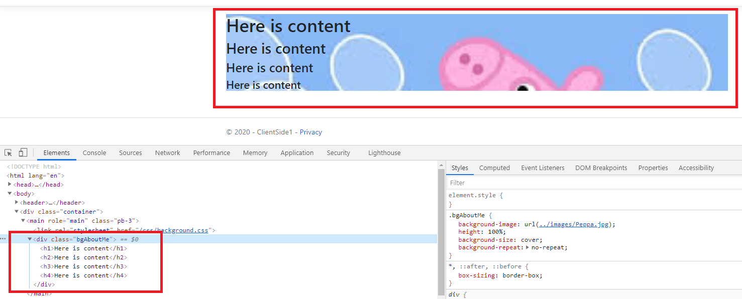 css Razor page background image not displaying Stack