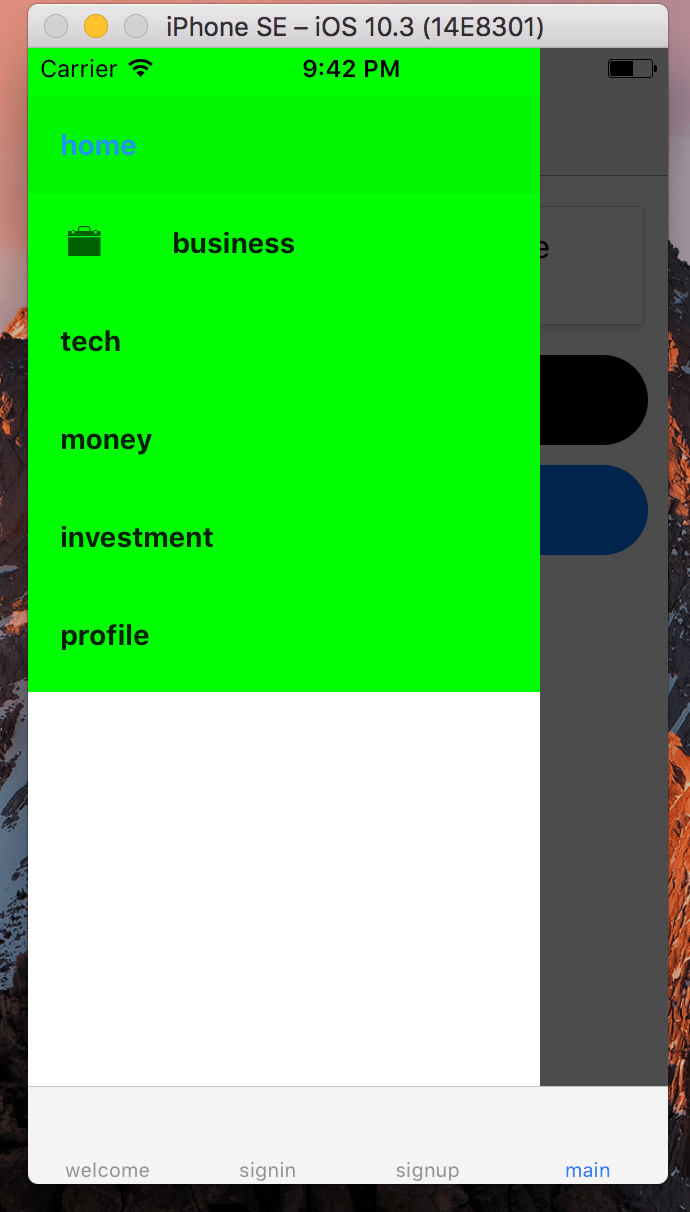 reactjs Background color covers only a half of the drawer Stack