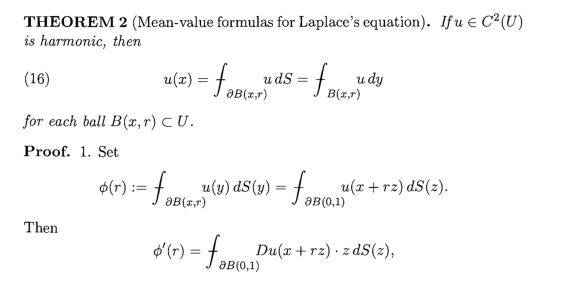 harmonic functions Mean value proof in Evans PDE Mathematics Stack