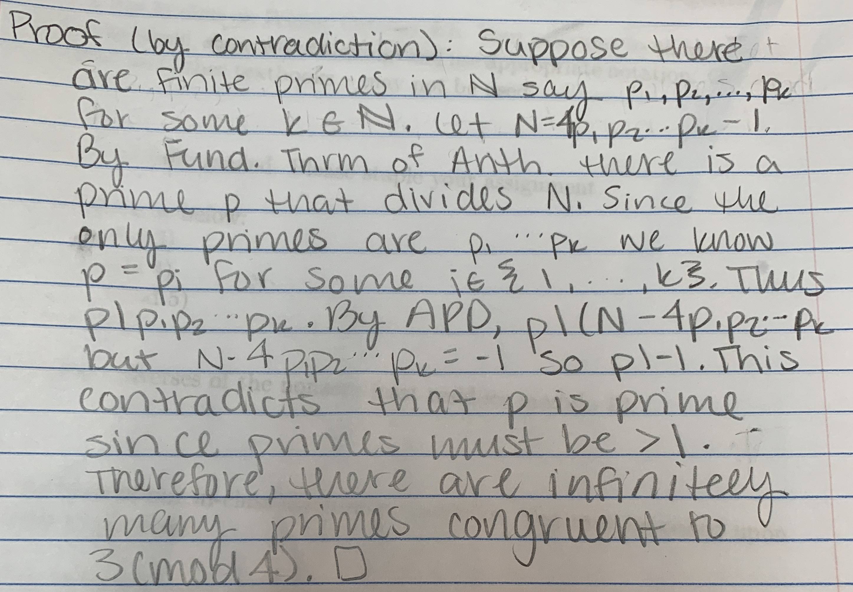 number theory Prove that there are infinitely many primes congruent
