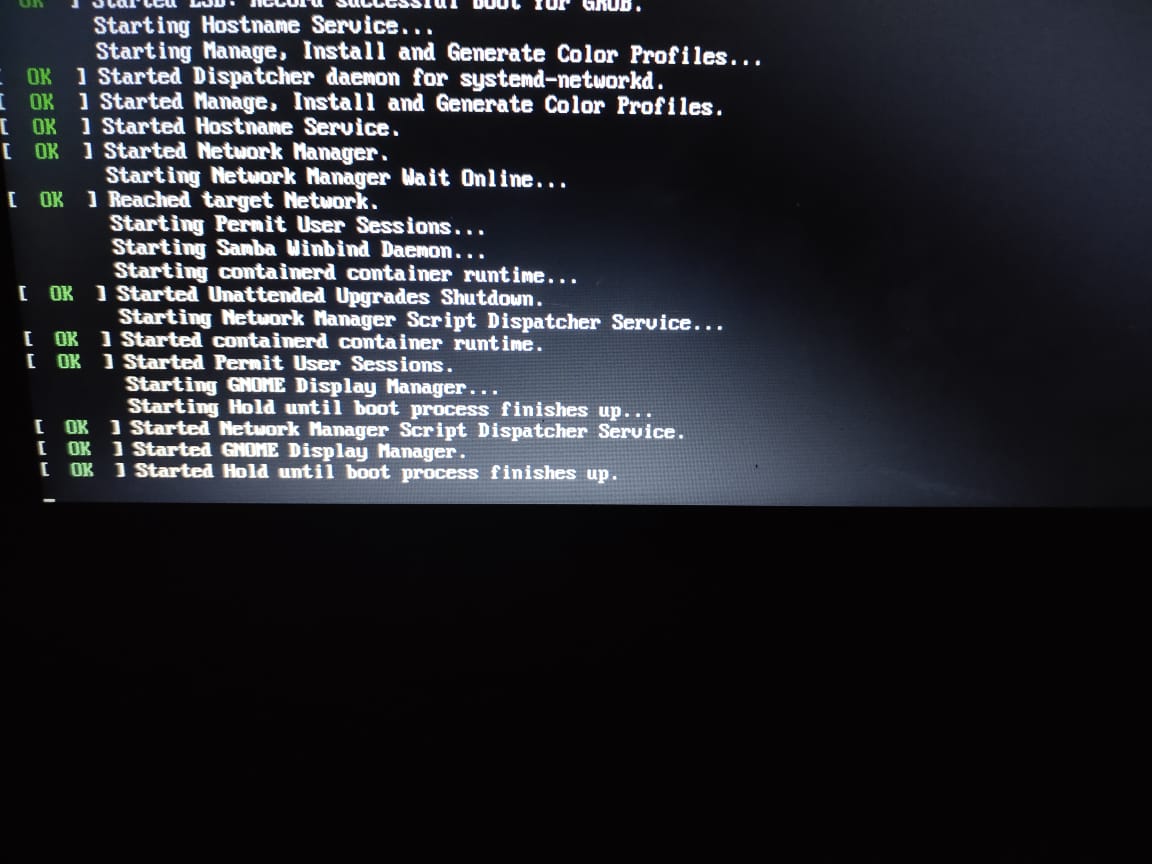 18.04 Ubuntu booting stucked Started Gnome Display Manager Started