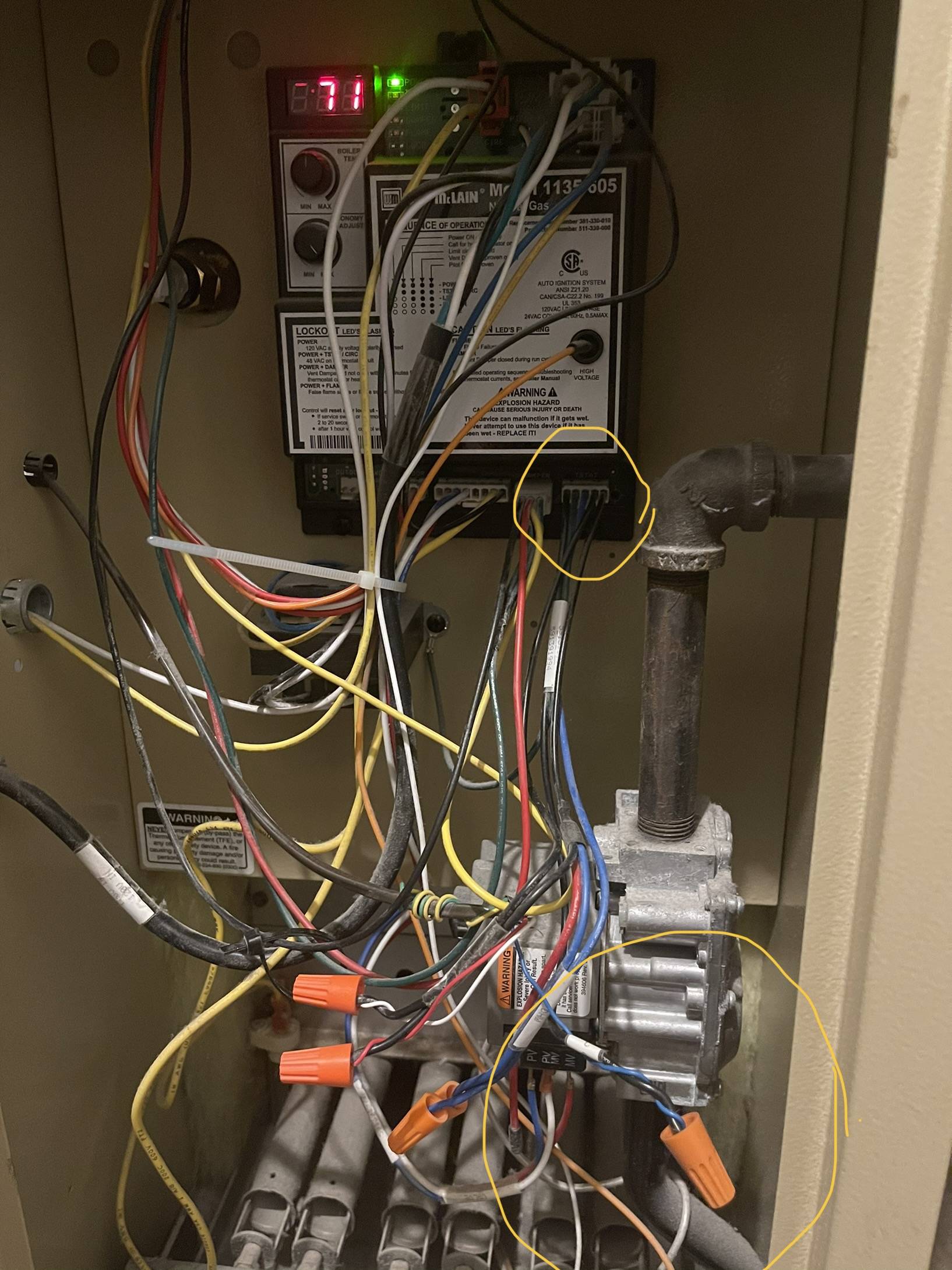 Electrical Cwire on Weil McLain cGA Gold has low voltage Love