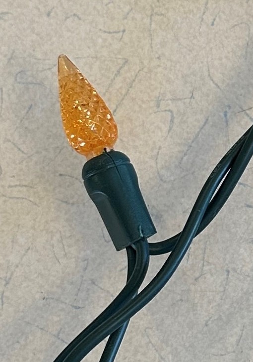 electrical Christmas lights with sealed nonremoveable bulb