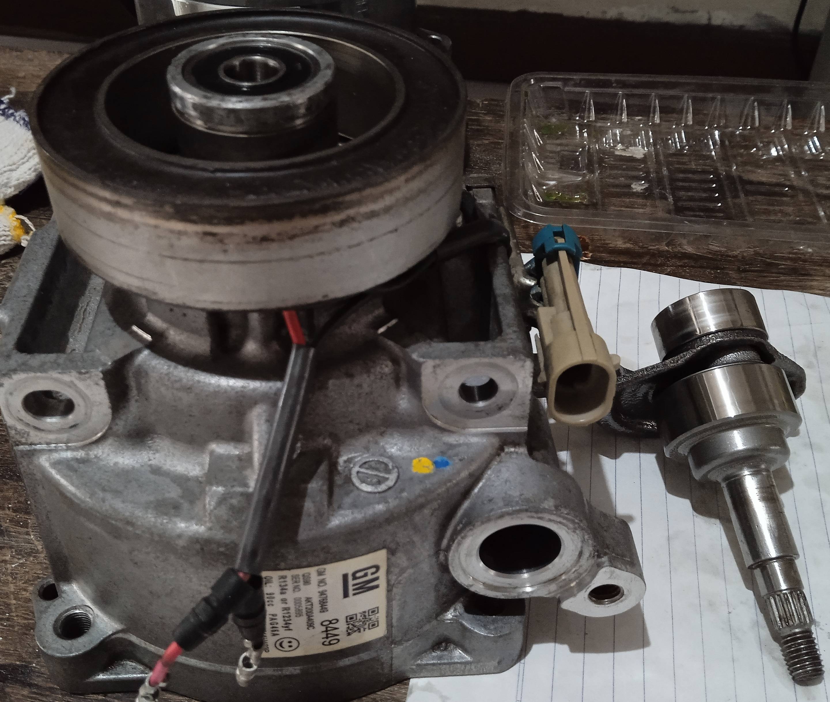 chevrolet AC compressor clutch air gap gets wider by itself after bearing and shaft seal