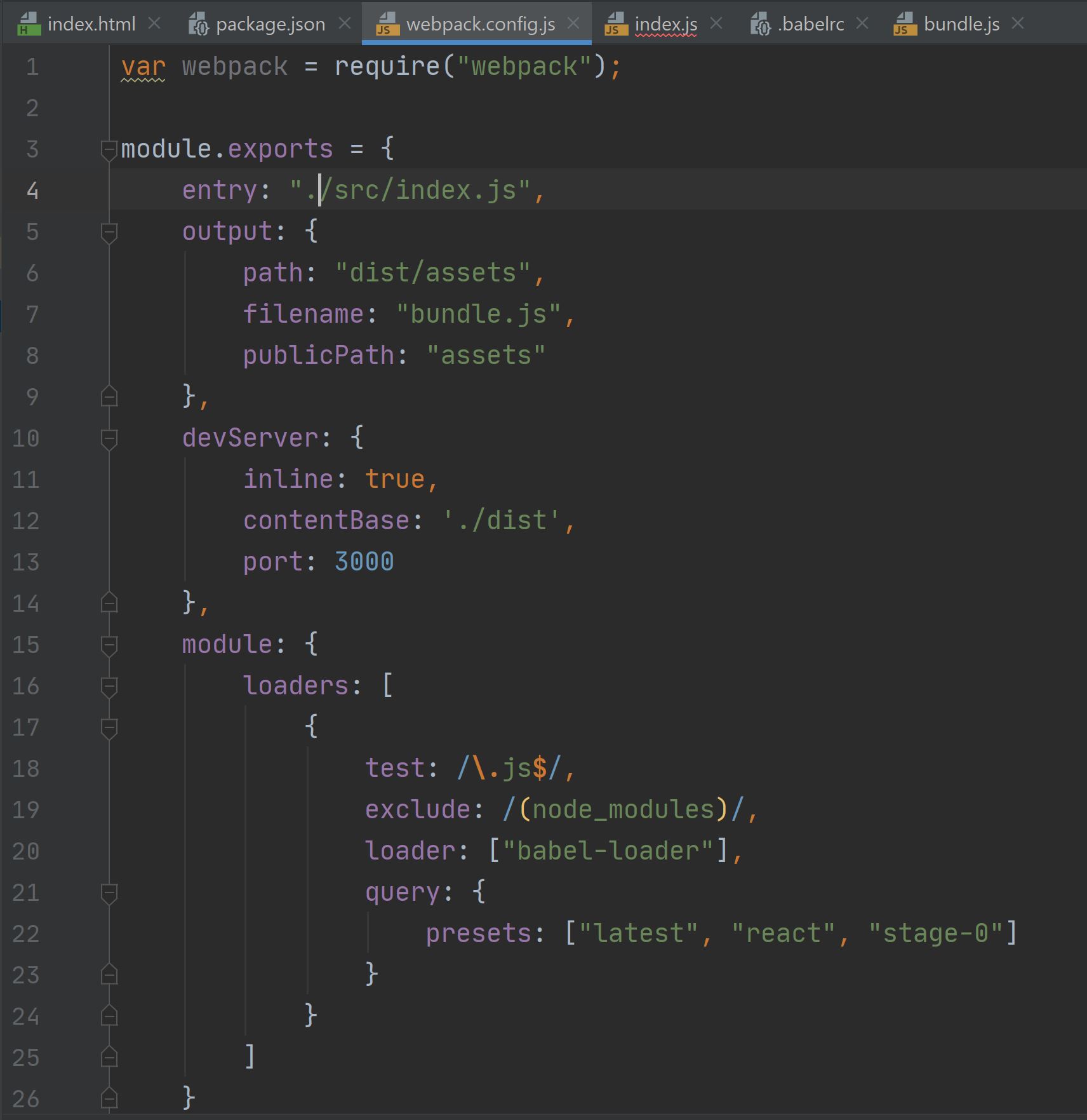 reactjs Error in installing webpack on REACT Invalid configuration