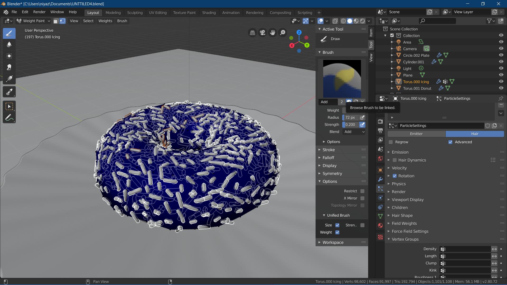 Weight paint (for particles) not working Blender Stack Exchange