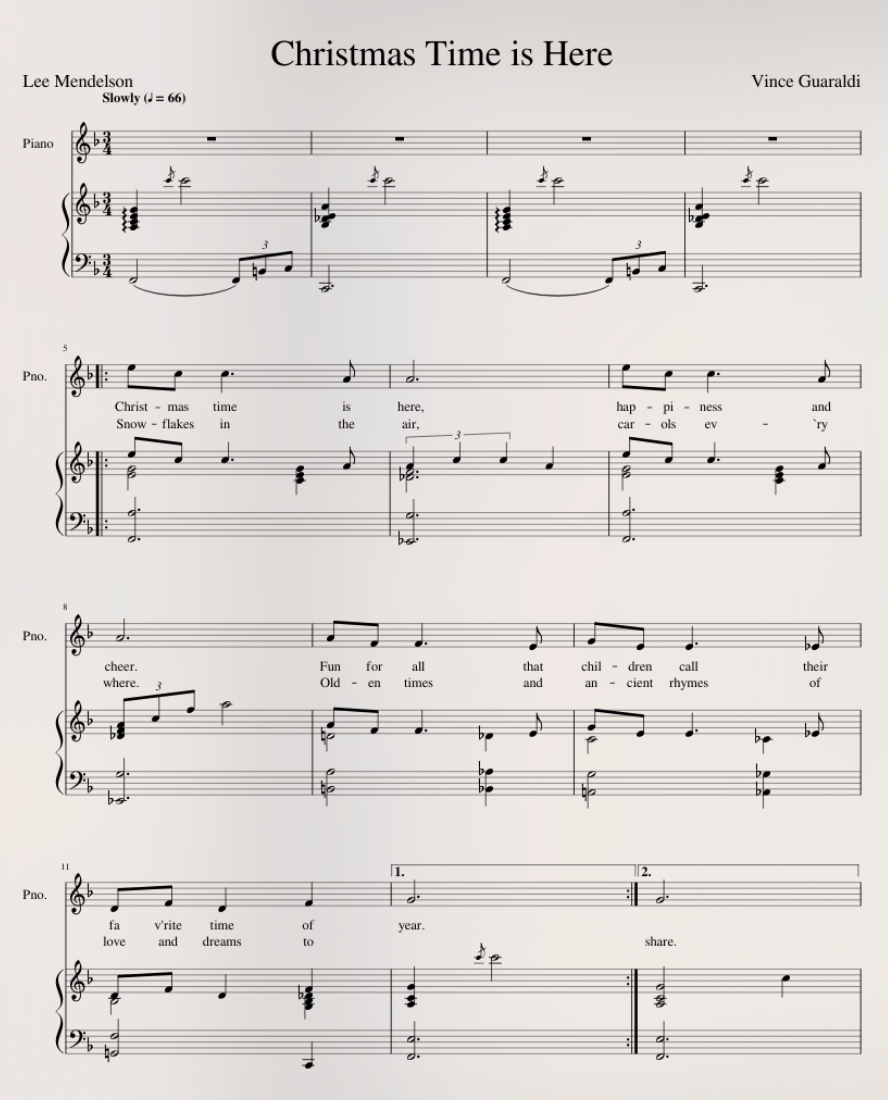 How would these chords from "Christmas Time Is Here" be analyzed