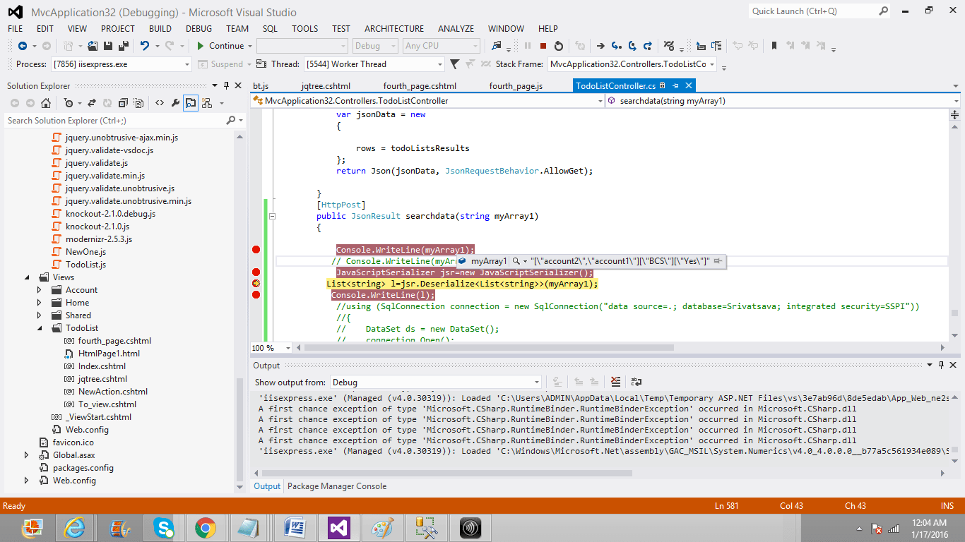 jquery How to deserialize JSON string received in controller Stack