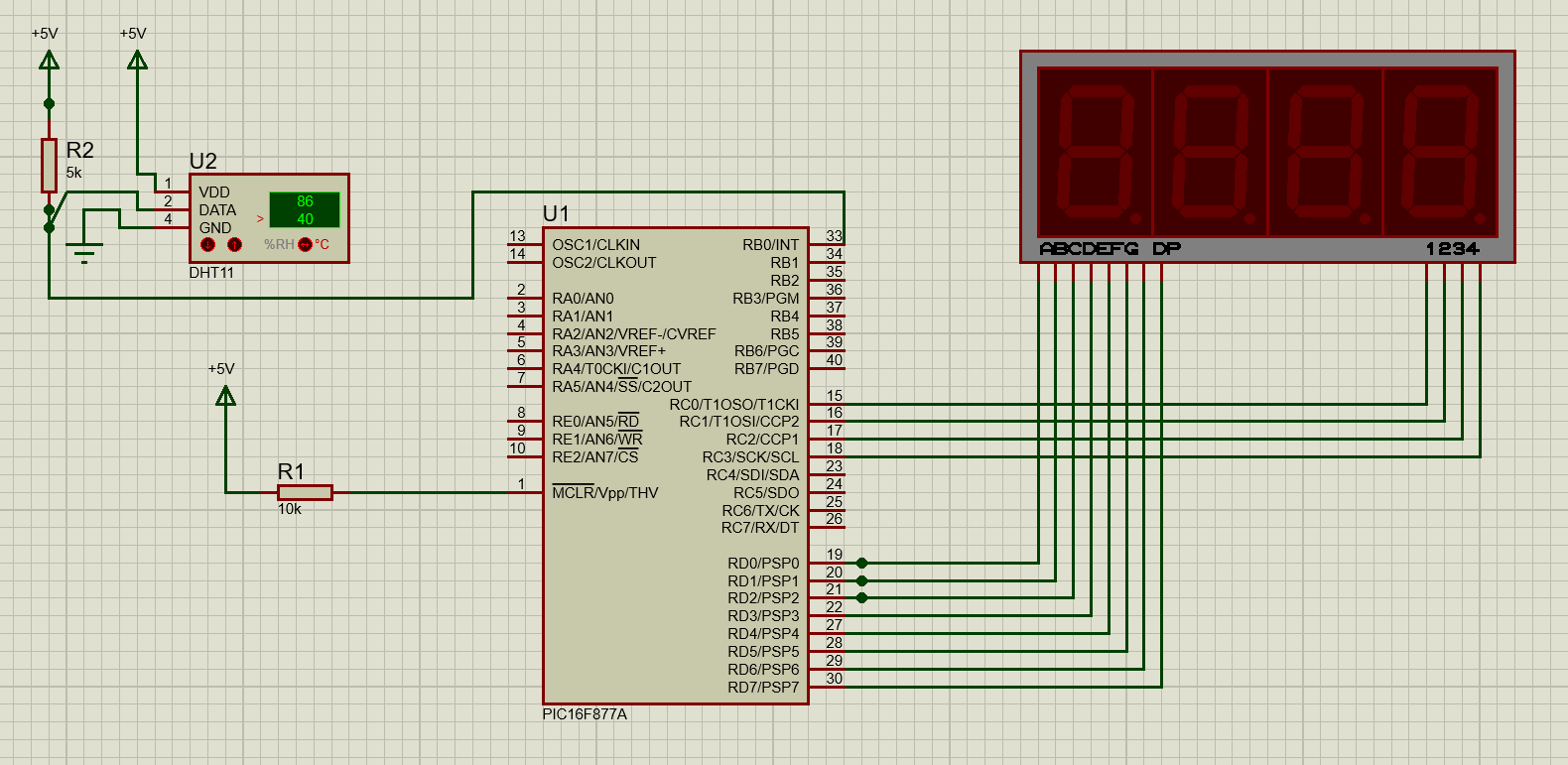 pic Is it possible to display DHT11 on a 4 digit7segment with a