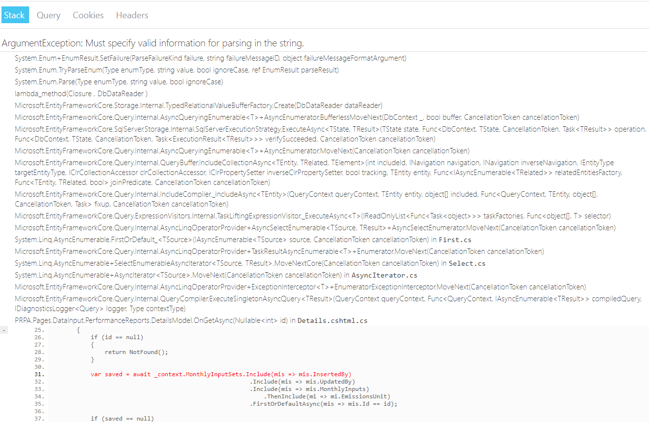EF Core Value Conversion triggers parsing error due to invalid