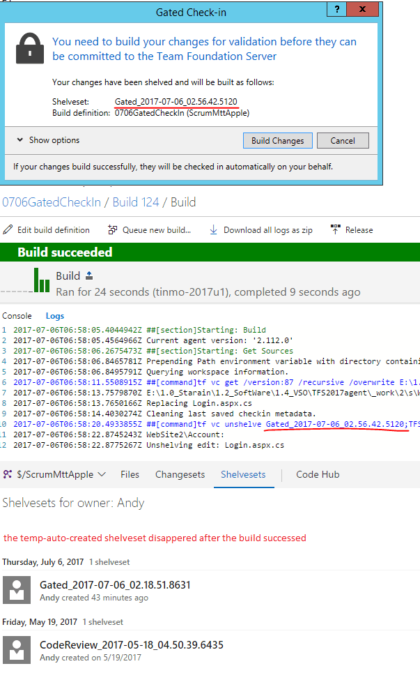 tfsbuild How to make TFS vNext Builds to delete gatedcheckin