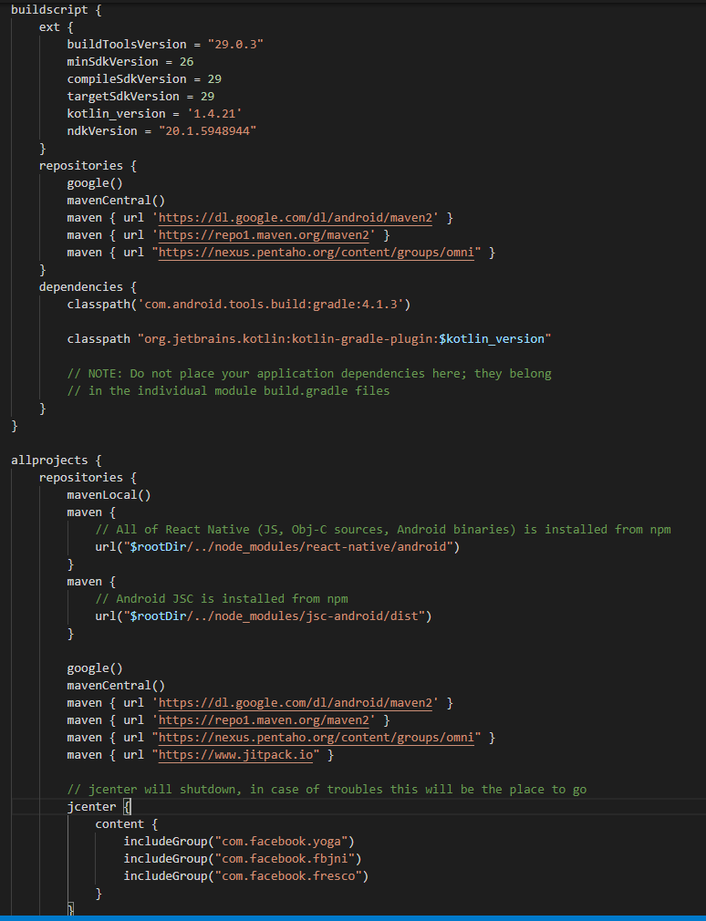 Suddenly React Native application build for Android broken