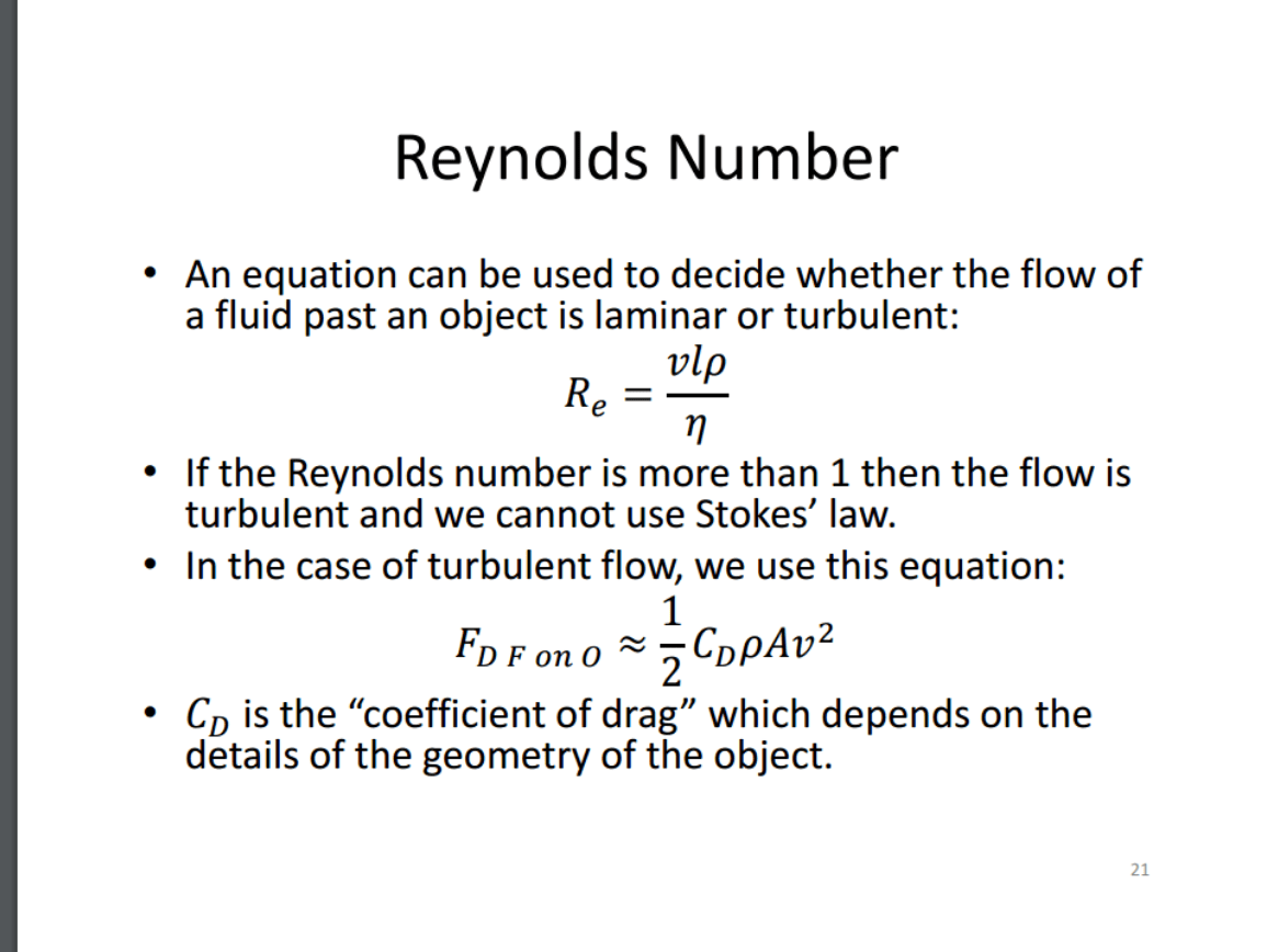 fluid dynamics Reynold's number Physics Stack Exchange