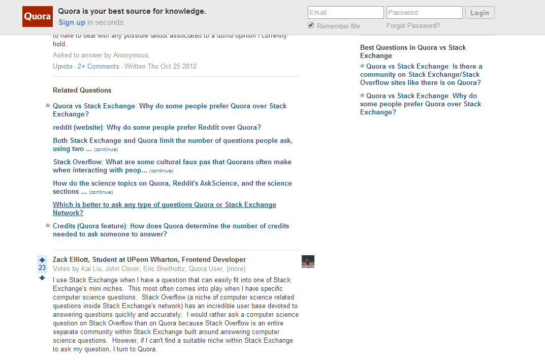 Quora vs. Stack Exchange when asking about mathematics Mathematics
