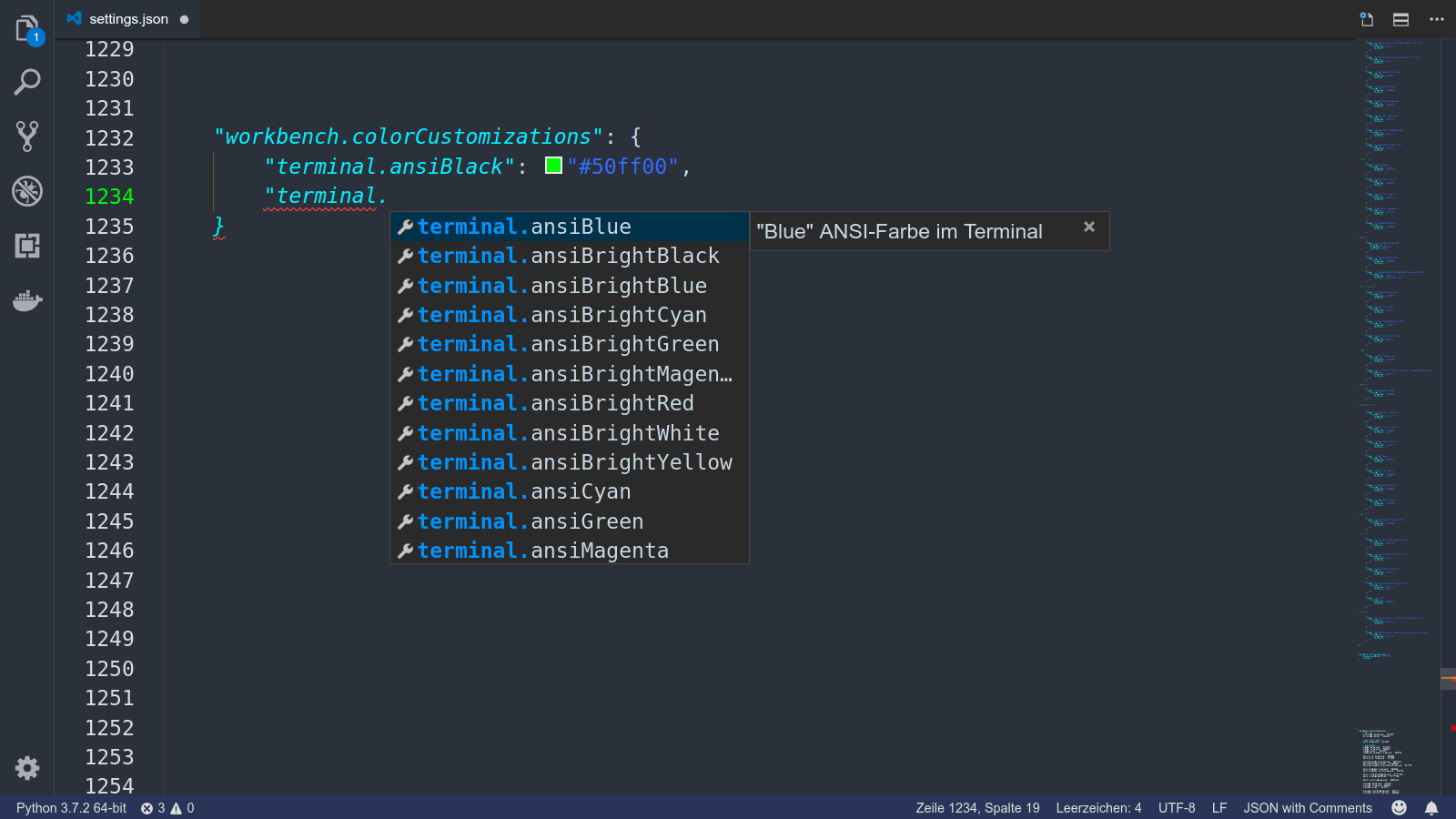 visual studio code VSCode terminal font inversed Stack