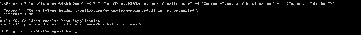elasticsearch CURL ContentType header [application/xwwwform
