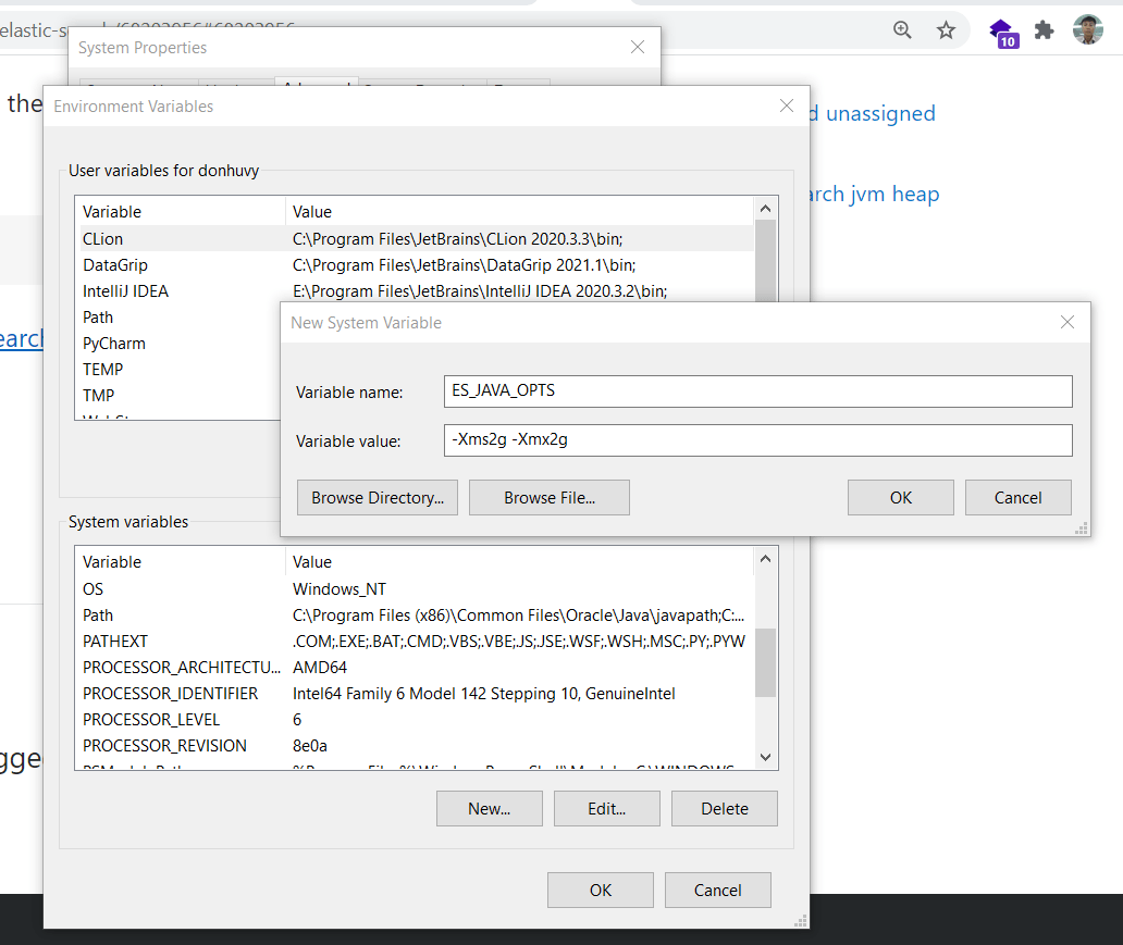 elasticsearch Setting JVM options when configuring elastic search
