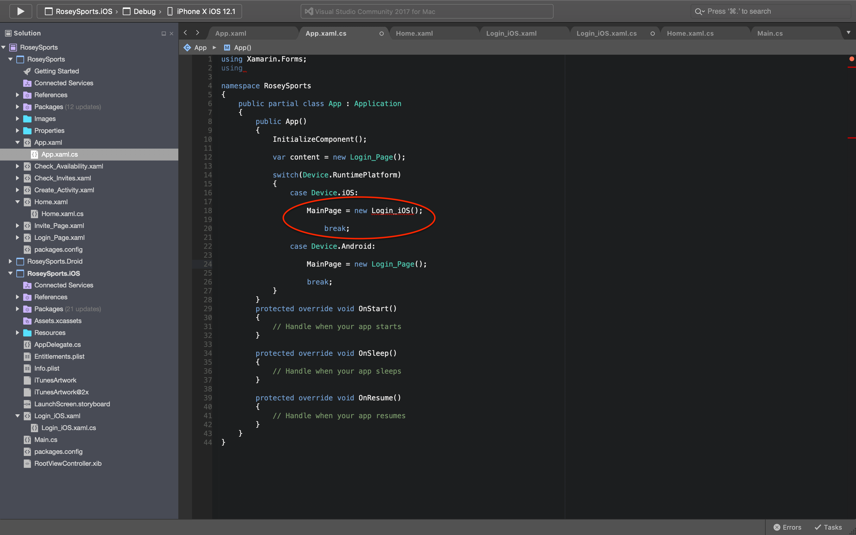 c How to reference class from iOS project to the main project in