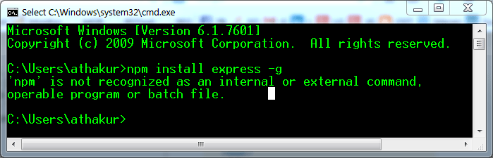 node.js How to resolve 'npm should be run outside of the node repl