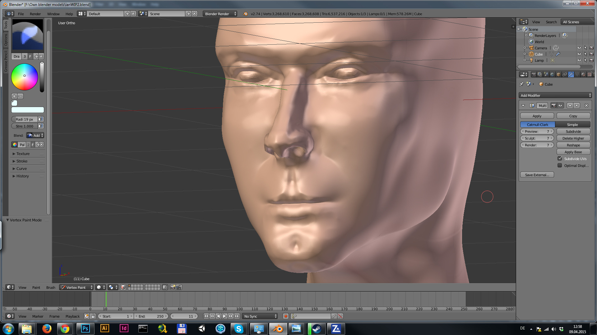 sculpting Sculpted with Multiresolution, enable Dynamic Topology