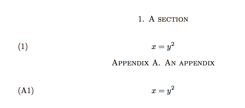 labels Labeling Equations in style (A.1), (A.2), … , (B.1), (B.2