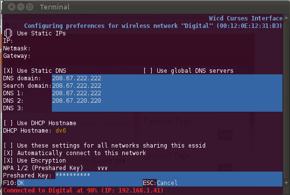 resolv.conf how to specify DNS IP in wicd? Ask Ubuntu