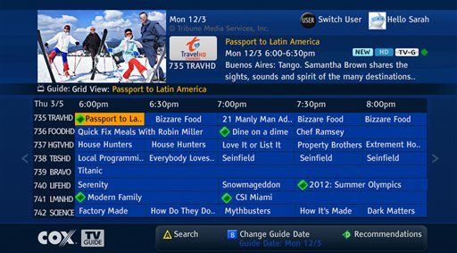 gui design How can cable TV Guide UX be improved using the arrow