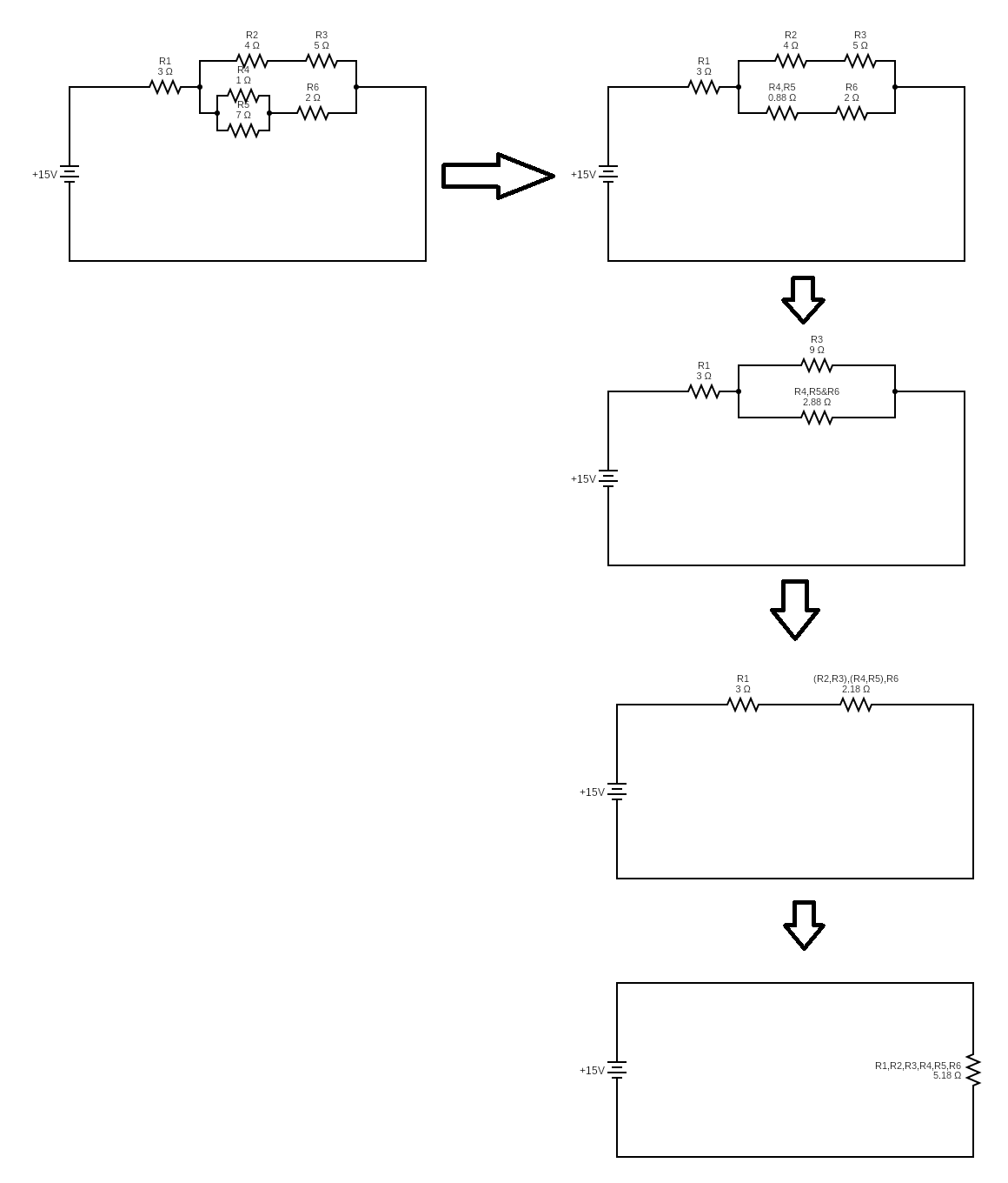 parallel How to solve combination circuits? Electrical Engineering