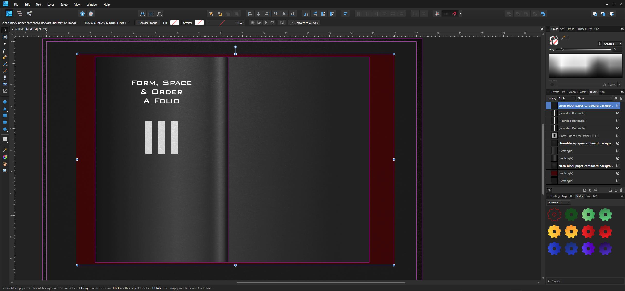How to replicate this matte glossy sheet effect in Graphic