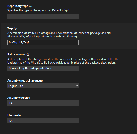 NuGet spec command ignoring metadata from project properties