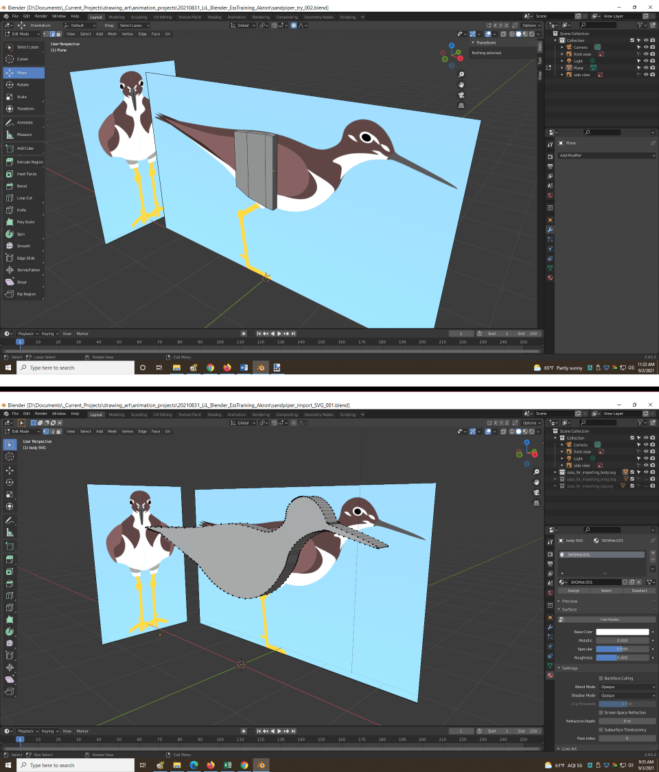 What are the advantages/disadvantages of modeling from an SVG and from