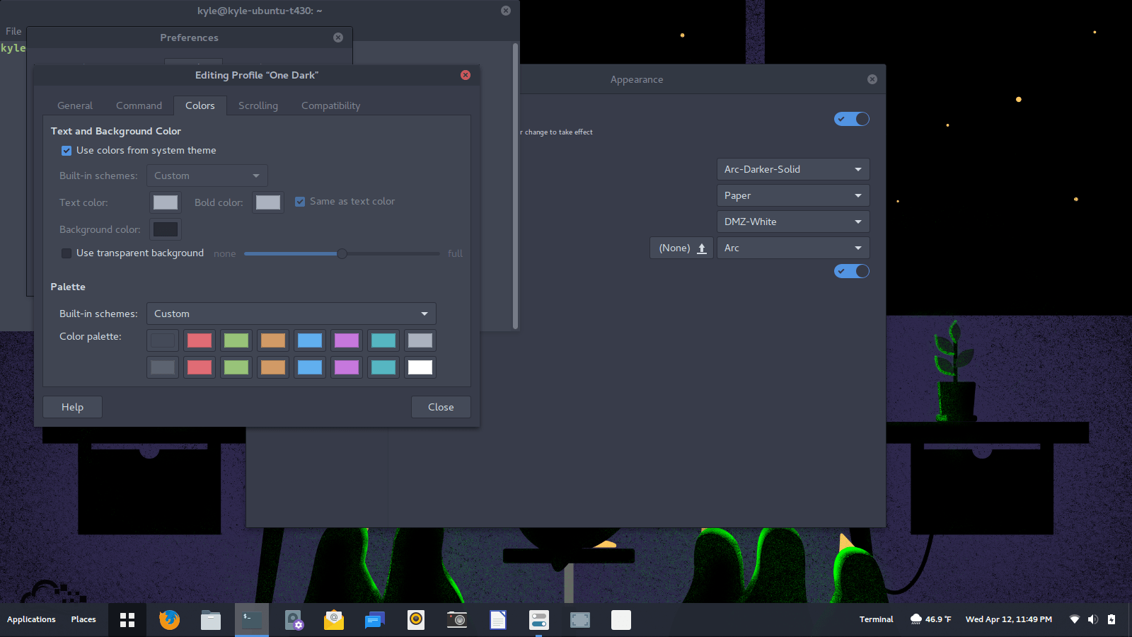 Can't set Gnome terminal theme Ask Ubuntu