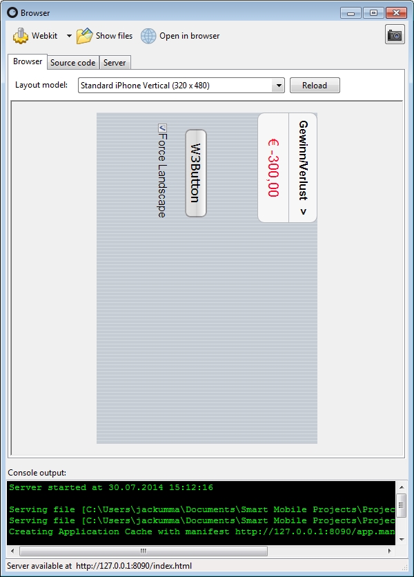 smart mobile studio How to get the height and width of