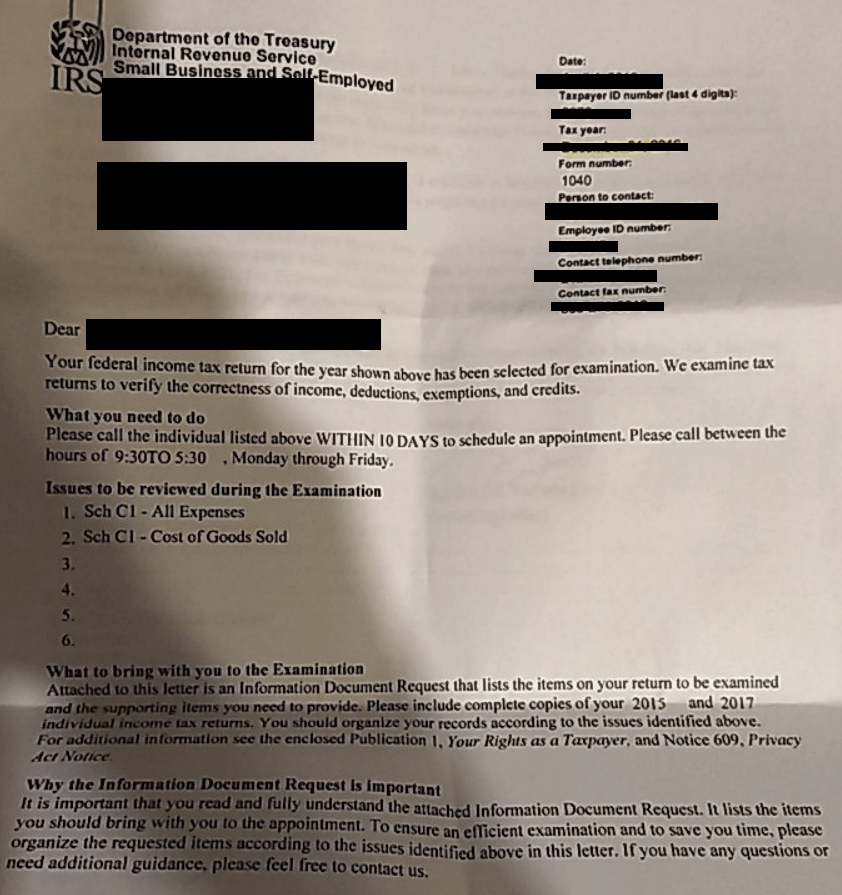 united states What does an IRS interview request entail when called